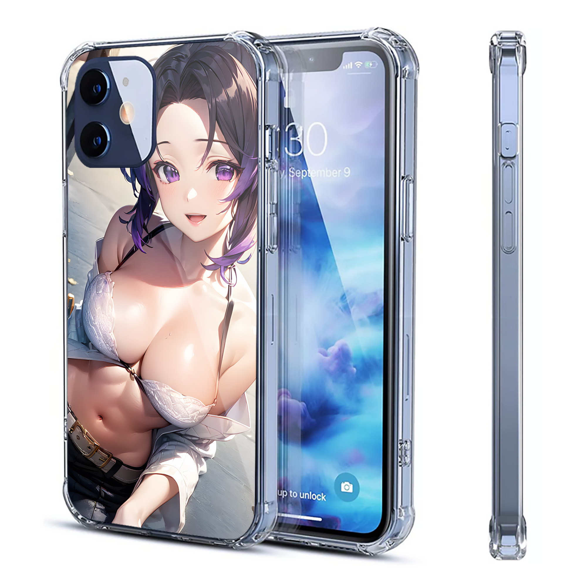 （画像用） 鬼滅の刃（きめつのやいば）蟲柱-胡蝶 しのぶ／こちょう しのぶ Kochou Shinobu 【iPhone 12シリーズ対応】透明スマホケース（クリアソフトケース）
